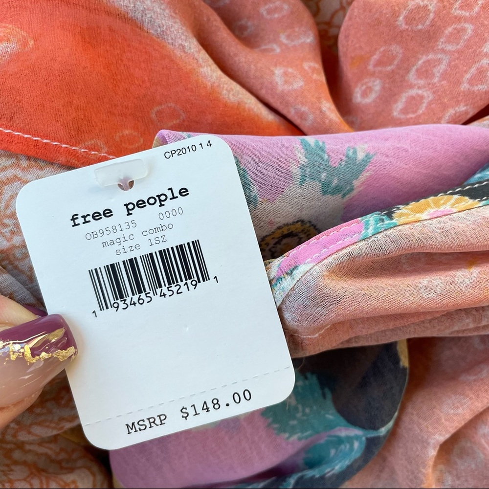 Free People Long Magic Print Cardigan Kimono NEW - Picture 2 of 8